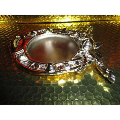 Horse shoe and derby cap style chrome plated brass ashtray