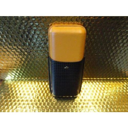 Black & Gold Leather & wood  Case holds 3 Large cigars NIB