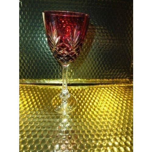 Faberge Odessa Hock Crystal Cranberry Glass