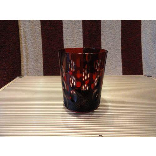 Faberge Ruby Red  Crystal  Old Fashion Glass