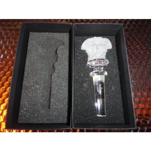 Versace Rosenthal Frosted  Medusa Head Austria 24% Lead Crystal  Bottle Stopper