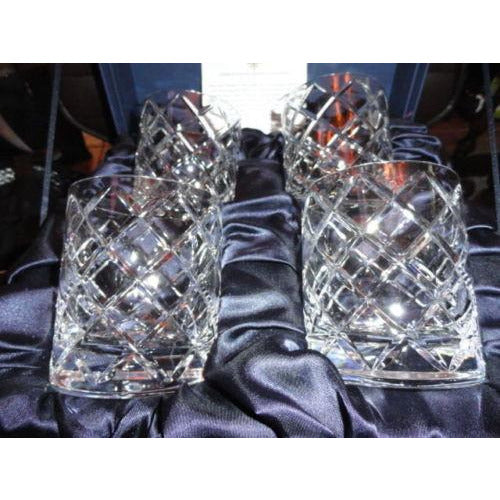 Faberge Crystal Clear Cocktail Glasses.  New in Original Presentation Box