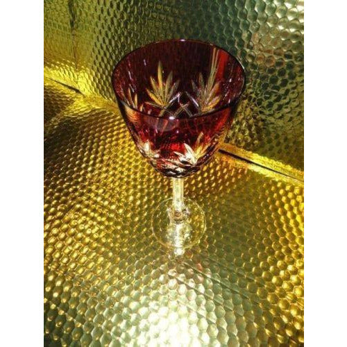 Faberge Odessa Hock Crystal Cranberry Glass