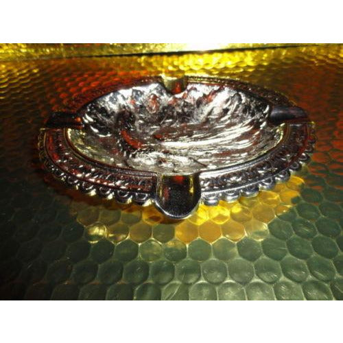 Bird style brass chromed plated ashtray 7" L x 5.5" W