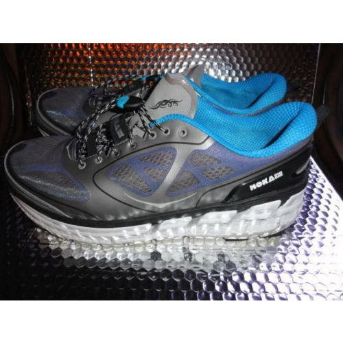 HOKA ONE ONE Mens CONQUEST Grey, Blue, White Running Shoe Size US-13