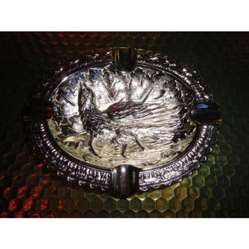 Bird style brass chromed plated ashtray 7" L x 5.5" W