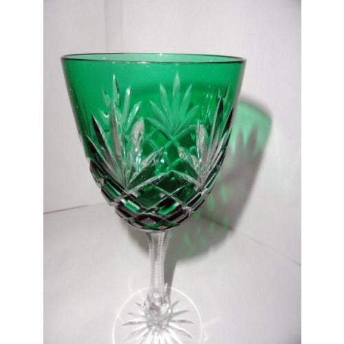 Faberge Odessa Emerald Hock Crystal Wine Glass