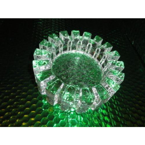 clear glass sprocket cigar ashtray mint condition