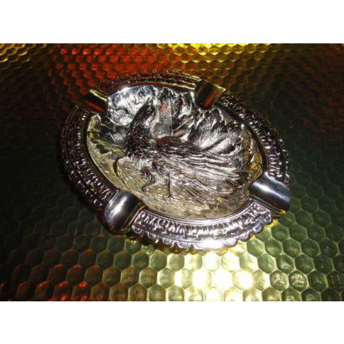Bird style brass chromed plated ashtray 7" L x 5.5" W
