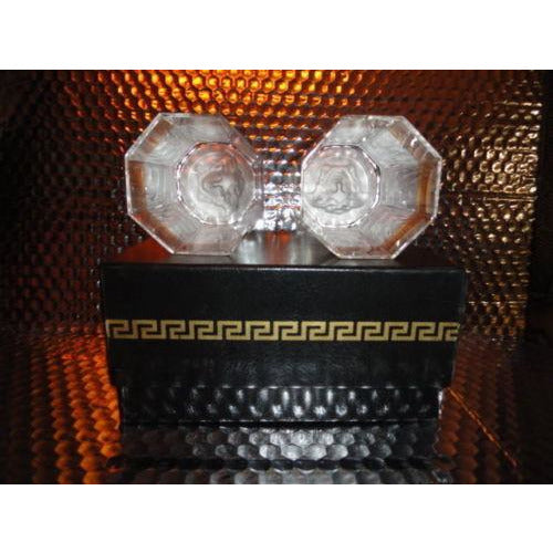 Versace Rosenthal Crystal Pair Glasses Whisky Glases  Medusa D'or