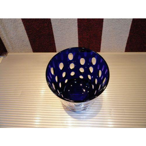 Faberge Cobalt Blue  Crystal  Old Fashion Glass