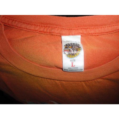 Ed Hardy Mens Designer Burnt Orange  T-Shirt pre-owned size Large