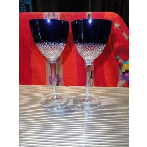 Faberge Crystal Purple  Goblet Glasses
