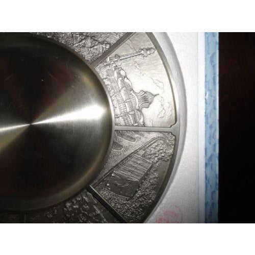 Royal Selangor Penang Pewter Plate 8" Diameter new in box with wooden stand
