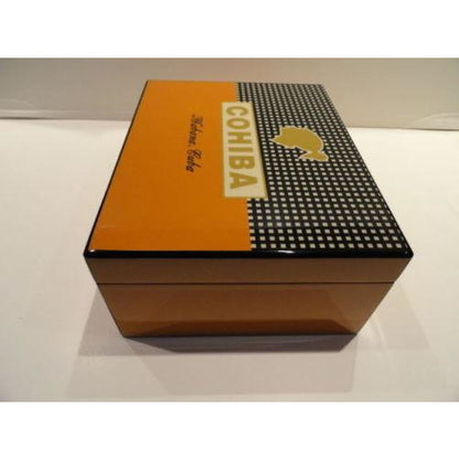 Cohiba Black & Gold Leather Cigar Case holds 3 Robusto size & Humidor