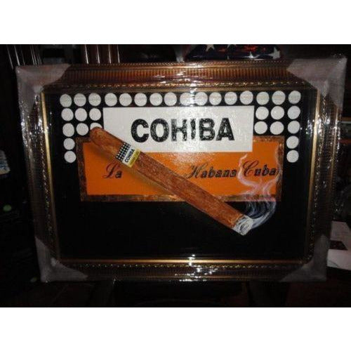 Cohiba  large size painting  43" L x 31 W "  brushed gold framed