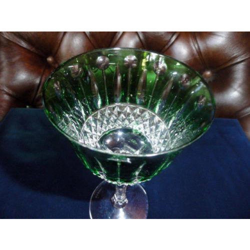 Faberge Crystal Xenia Emerald Green Wine Glass new without the original box