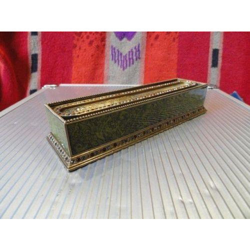 Edgar Berebi Great Expectations Green Lacquered  Pen Tray with Topaz Crystals
