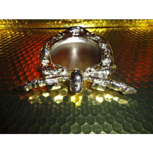 Horse shoe and derby cap style chrome plated brass ashtray