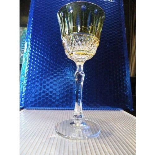 Faberge Xenia Yellow  Crystal Wine Glass without box