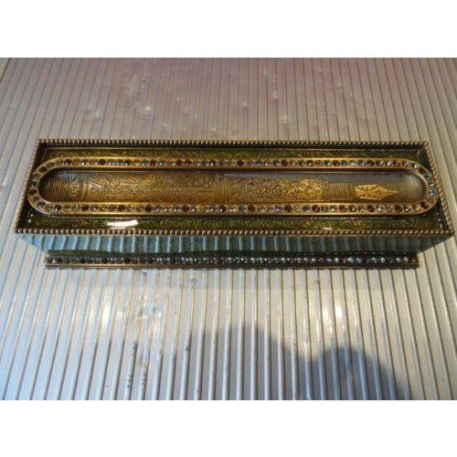 Edgar Berebi Great Expectations Green Lacquered  Pen Tray with Topaz Crystals