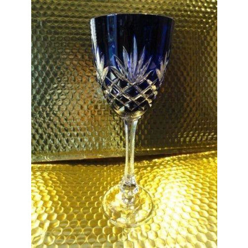 Faberge Odessa Cobalt Blue Hock Crystal Goblet without box
