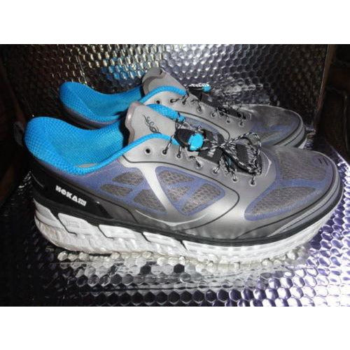 HOKA ONE ONE Mens CONQUEST Grey, Blue, White Running Shoe Size US-13