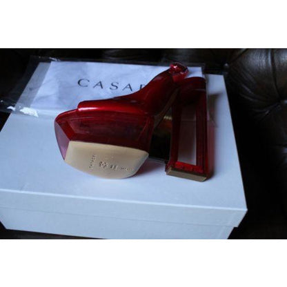 Casadei Ladies Plexi-Wedge Slingback Sandal new in the original box size 38