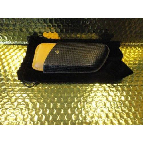 Black & Gold Leather  Case holds 3 Robusto size