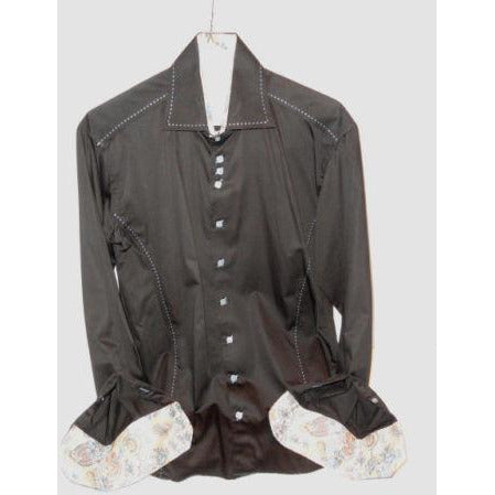 Deluxe Collection Mens Brown designer dress shirt size 3