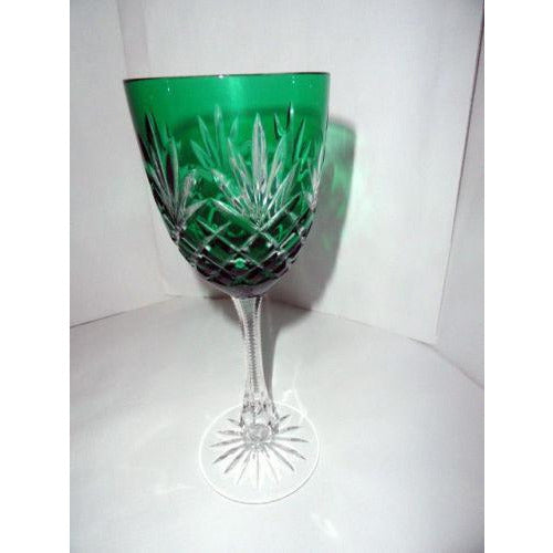 Faberge Odessa Emerald Hock Crystal Wine Glass