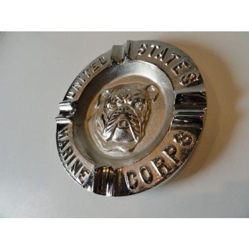 USMC Bulldog Ashtray & USMC Black Baseball Cap Combo