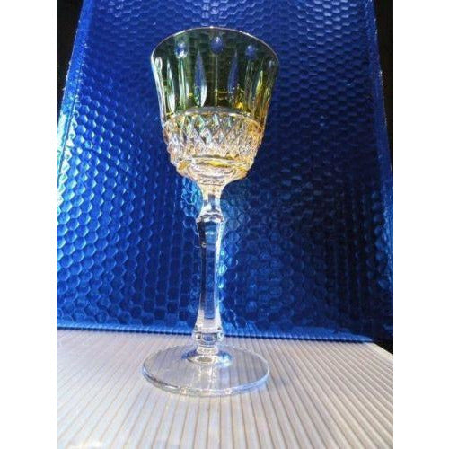 Faberge Xenia Yellow  Crystal Wine Glass without box