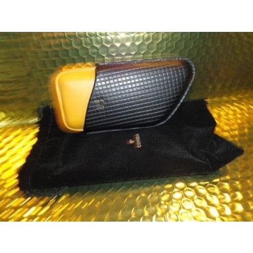 Black & Gold Leather  Case holds 3 Robusto size