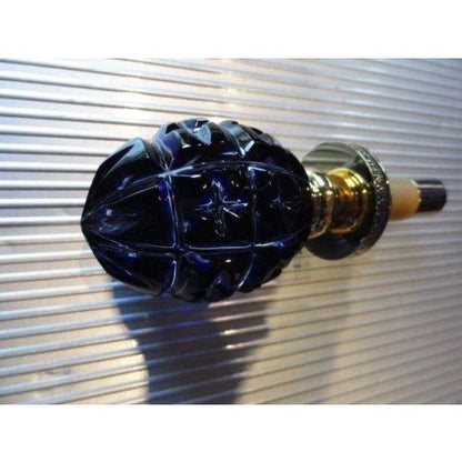 Faberge Imperial Star Cut Cobalt Blue Crystal Egg Bottle Stopper in Orginal Box