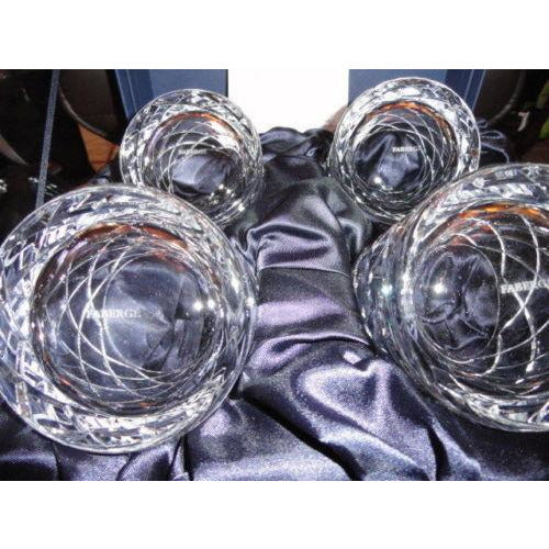 Faberge Crystal Clear Cocktail Glasses.  New in Original Presentation Box