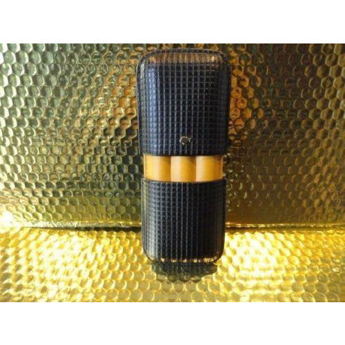 Cohiba Black & Gold Leather Cigar Case holds 3 cigars without box