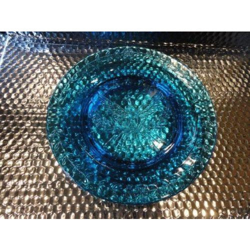 cigar ashtray in electric blue 9.25" diameter preowned good  condition
