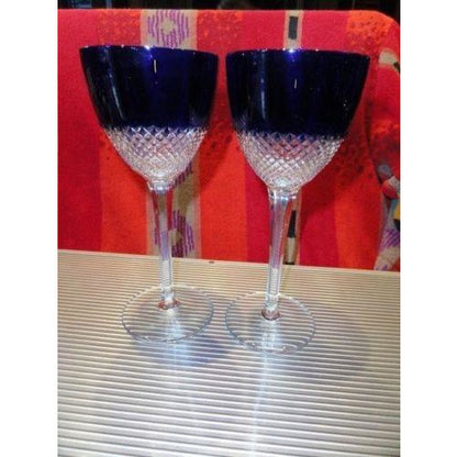 Faberge Crystal Purple  Goblet Glasses