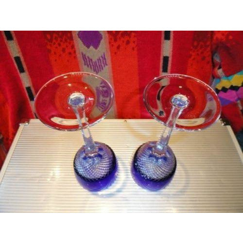 Faberge Crystal Purple  Goblet Glasses