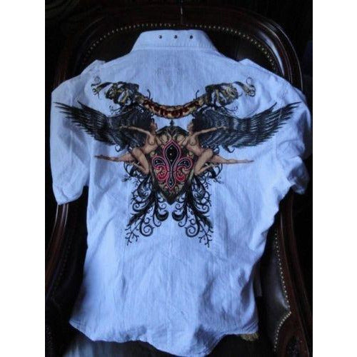 Retrofit mens casual white shirt adult Medium with tags