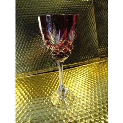 Faberge Odessa Hock Crystal Cranberry Glass