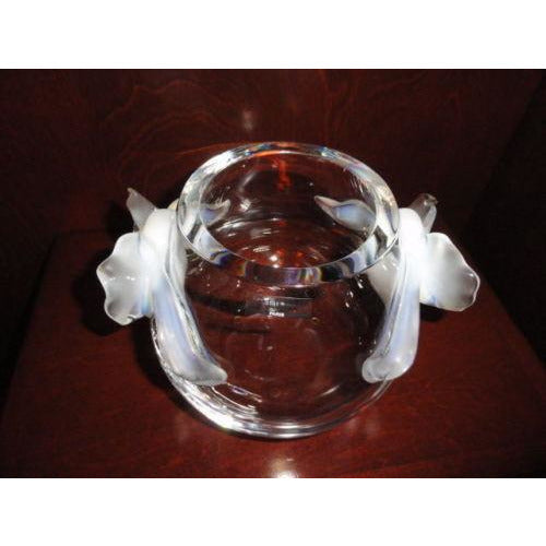 Lalique Crystal Orchidee Vase Clear - Opalescent Orchids in the original box