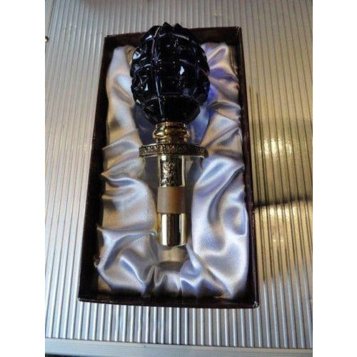 FABERGE Imperial Star Cut Cobalt Blue Crystal Egg Bottle Stopper in Orginal Box