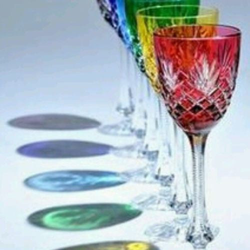Faberge Odessa Hock Colored  Glasses  set of 6