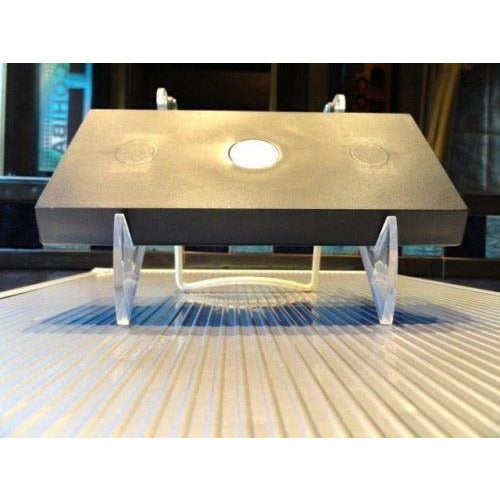 Elie Bleu Humidifier in Silver colored anodized finish measures  6.25" x 3"
