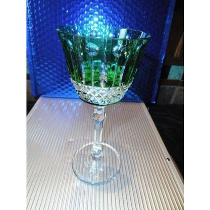 Faberge Xenia Emerald  Green Crystal Wine Glass without box