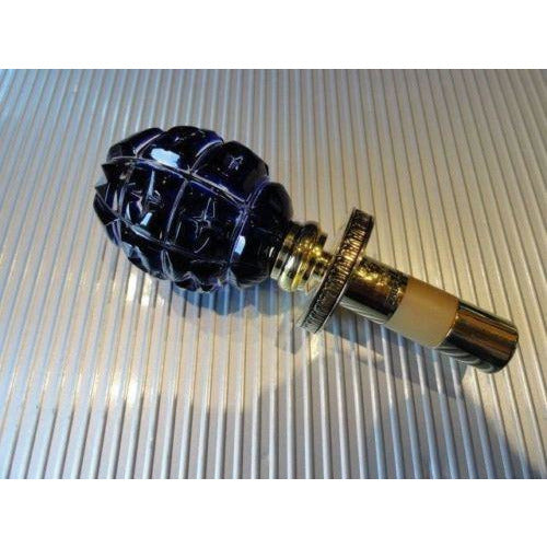 FABERGE Imperial Star Cut Cobalt Blue Crystal Egg Bottle Stopper in Orginal Box