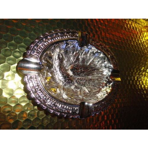 Bird style brass chromed plated ashtray 7" L x 5.5" W