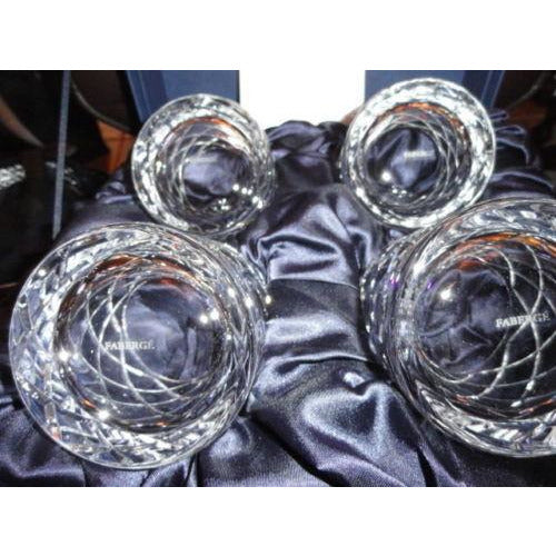 Faberge Crystal Clear Cocktail Glasses.  New in Original Presentation Box
